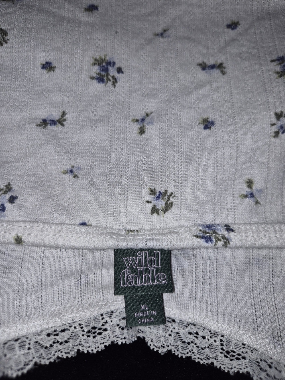 wild fable White Floral Lace-Trim Ribbed Cami - Picture 5 of 5